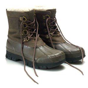 NEW  Polo Ralph Lauren Shearling-Cuff Landen Boots